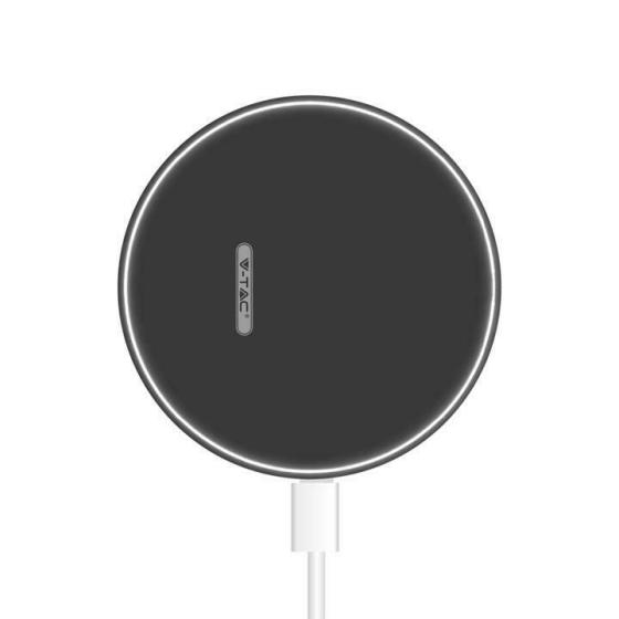 WIRELESS CARICABATTERIE 5A RICARICA RAPIDA ROTONDA NERO - XMFEOS
