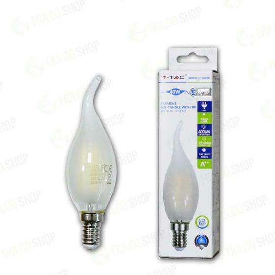 LAMPADINA LED - 4W FILAMENT  E14 OPACO CANDELA FIAMMA BIANCO - Calda - XXARFF