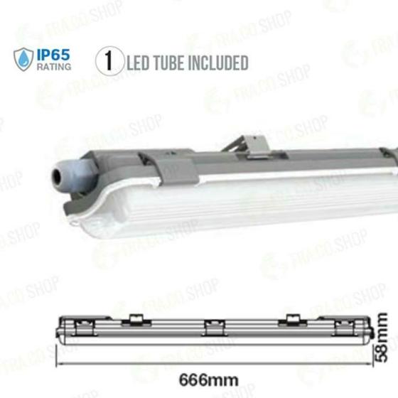LED PLAFONIERA IMPERMEABILE 60CM 1*10W 6400K - Fredda - XMMPFA
