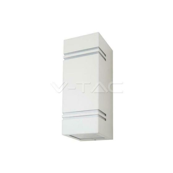 lampada da parete 2 luci 220-240 volt CE GU10 IP44 bianco quadrato