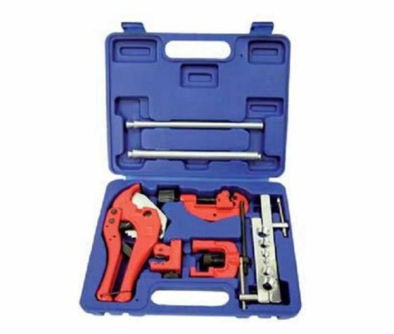 SET IDRAULICO TAGLIATUBI SVASATORE CESOIA PIEGATUBI FLANGIA 9 CARTELLATRICE TUBI