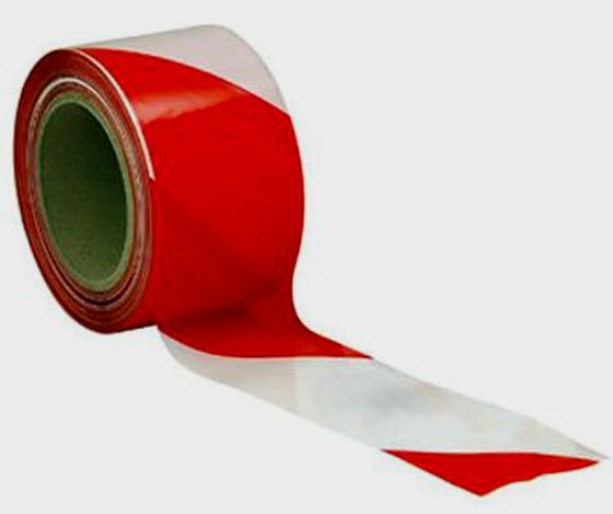 NASTRO SEGNALETICO PVC BIANCO ROSSO SICUREZZA PER LAVORO CANTIERE STRADALE 200MT