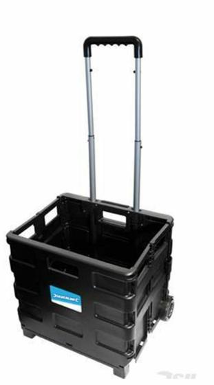 Cassetta Pvc Portatile pieghevole carrello in plastica spesa oggetti a trolley