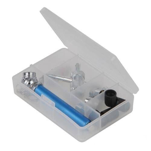 KIT RIPARAZIONE VALVOLA GOMMA , RIPARA PNEUMATICI GOMME AUTO MOTO BICI 14 pezzi