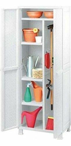 ARMADIO KETER RATTAN PVC RESINA PORTASCOPE  ESTERNO 65x45x184h BIANCO