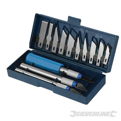 TAGLIERINI COLTELLI TAGLIABALSA CUTTER LAMA BISTURI KIT SET 16PZ.i. GARANZIA