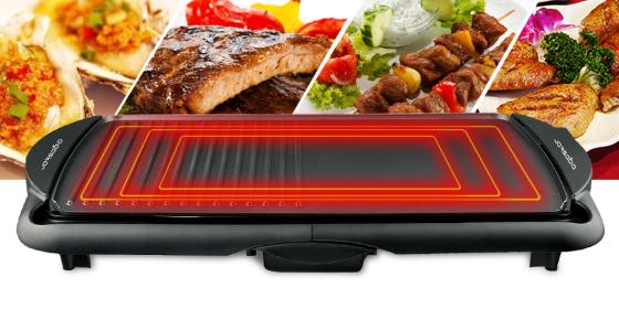 PIASTRA ELETTRICA ANTIADERENTE PLANCHA GRILL 61,5X31x 8 CM