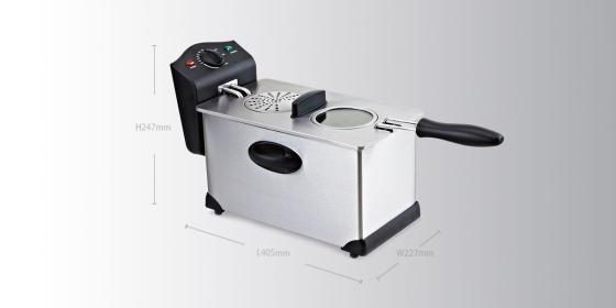 FRIGGITRICE ELETTRICA PROFESSIONALE ACCIAIO INOX 3 LITRI 2200 W
