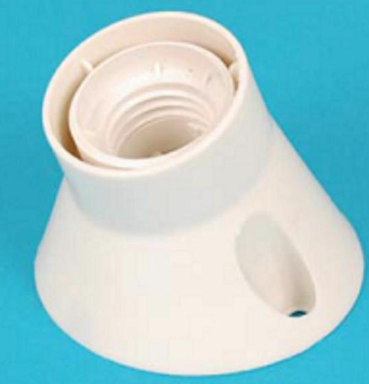 PORTALAMPADA ATTACCO E27 BASE PORTA LAMPADA APPLIQUE A MURO PARETE IN PVC BIANCO