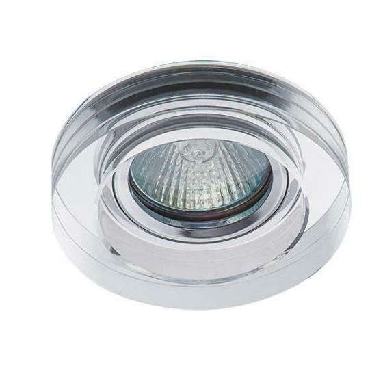 faretto incasso morta vetro tondo IP20 interno GX5,3 CE argento kan 22117