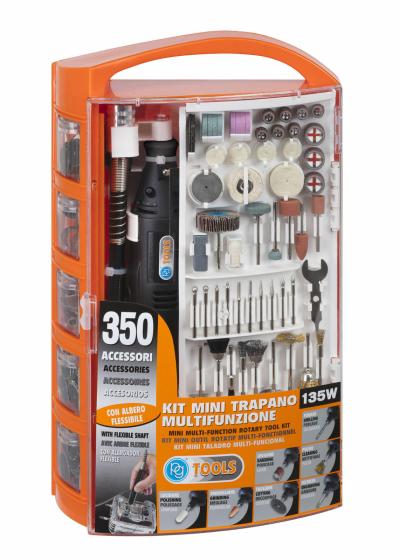 MINITRAPANO CON 300 ACCESSORI POGGI PG141W CON ALBERO FLESSIBILE