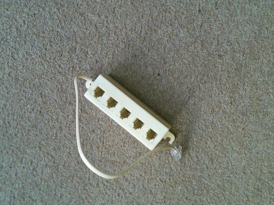 MULTIPRESA CIABATTA TELEFONICA PLUG 5 USCITE RJ11 CAVO 20 CM TELEFONO FAX POS