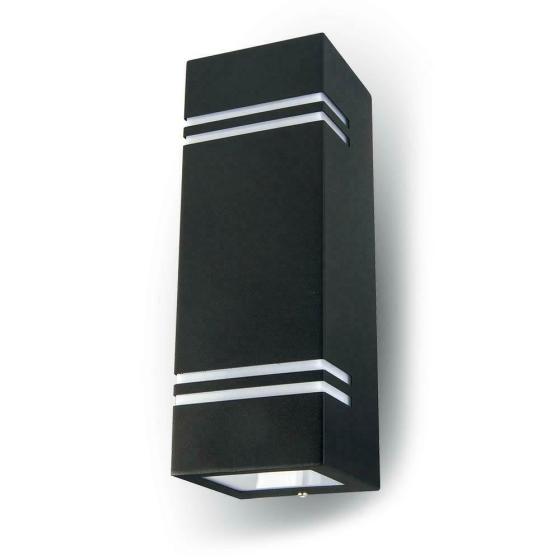 PORTAFARETTO DA MURO GU10 QUADRATO NEROA 2 USCIT  IP44 - XXFXMF