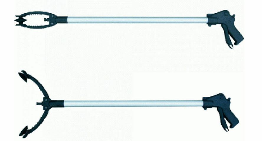 ASTA PINZA PRENSILE IN ALLUMINIO RACCOLTA RACCOGLI RIFIUTI LATTINE PLASTICA 87CM