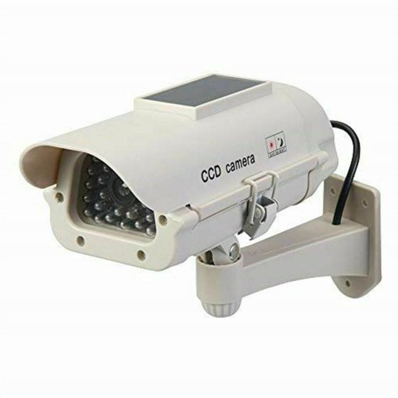 TELECAMERA FINTA CCTV CON PANNELLO SOLARE E LED LAMPEGGIANTE x ESTERNO civetta