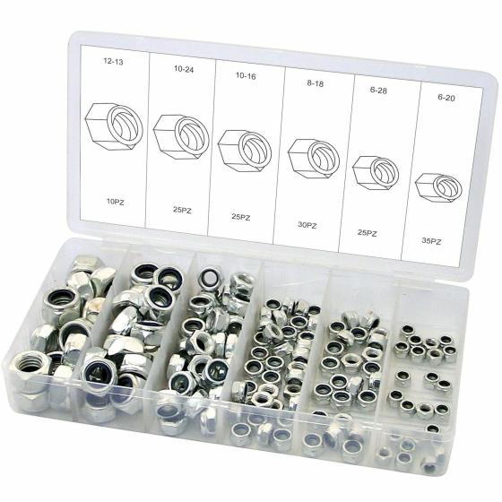 KIT 150 DADI AUTOBLOCCANTI ASSORTIMENTO IN SCATOLA DADO AUTO BLOCCANTE BULLONE