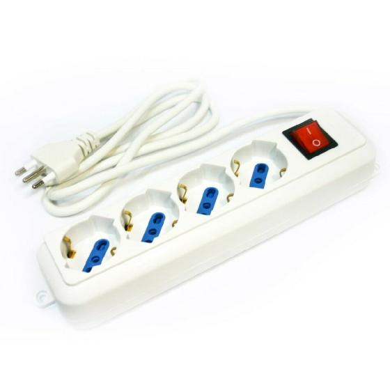 Multipresa Ciabatta Elettrica 4 Posti con cavo da 1,5m 4 attacchi Schuko Bipasso
