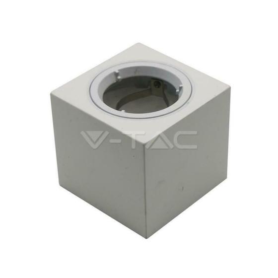 GU10 PORTAFARETTO IN GESSO  QUADRATO CON ALLUMINIO ANELLO BIANCO - XXSOEO
