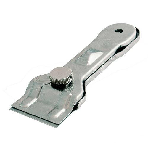 RASCHIETTO METALLICO RIMOZIONE RESIDUI PER VETRI E SUPERFICI LISCIE LAMA 43 mm