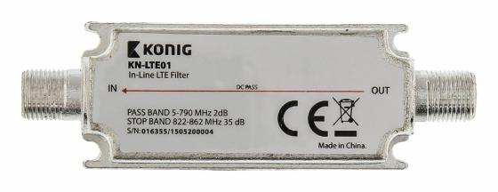 Filtro DVB-T/T2 LTE 822 - 862 MHz Perdita di Inserzione: -2,7 dB- 5412810297979