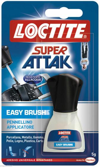 SUPER ATTAK EASY BRUSH 5 GRAMMI CON PENNELLO COLLA CIANOACRILICA LOCTITE
