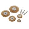 SET KIT 5 SPAZZOLE CIRCOLARI ROTATIVE MINI SPAZZOLA DISCO FILO ACCIAIO x TRAPANO