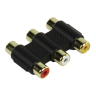 ADATTATORE DA 3 PRESE RCA A 3 PRESE RCA DORATO