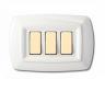 PLACCA COMPATIBILE BTICINO MAGIC 3 POSTI BIANCO TONDO' ECL2593WH ELETTROCANALI