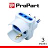 PROPART Adattatore 3pos bipasso/schuko spina16A polybag