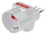 ROSI ADATTATORE TRIPLO CON PROTEZIONE SOVRACCARICO '78045 T' Presa 2x2P-T10/16A