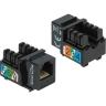 Keystone jack RJ12 corpo 6 Cat 3 Nero - FAEG  12430