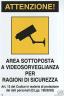 TARGA ALLUMINIO 20X30 AREA VIDEOSORVEGLIATA CARTELLO INSEGNA