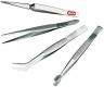 PINZE DI PRECISIONE PINZETTE PINZETTA SET KIT 4 PEZZI VALEX ACCIAIO INOX PINZA
