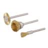 KIT 3 SPAZZOLE ACCIAIO MINI PENNELLO TAZZA per TRAPANO DREMEL POGGI MINITRAPANO