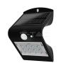 LAMPADA DA MURO LED NERA 1,5W CON PANNELLO SOLARE E SENSORE IP65